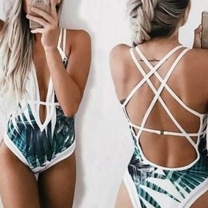 Cosmic 🐢 Swim - 🐇💗 palm leaf Monokini💞😍 Cosmic 🐢 Swim - 🐇💗 palm leaf Monokini💞😍